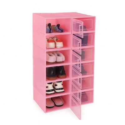 Kit Conjunto 6 Caixas Transparentes Modular Armazenamento Calçados Armario Organiza Closet Quarto