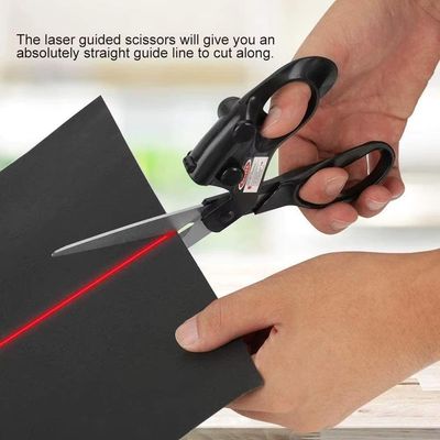 Tesoura Mira Guia Corte Laser Tecidos Patchwork Artesanato Papel Raio Precisao Multiuso Costura