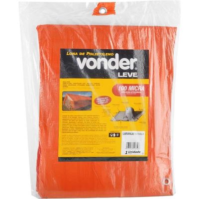 Lona Polietileno Laranja 6 X 6m 100 Micras Leve Vonder