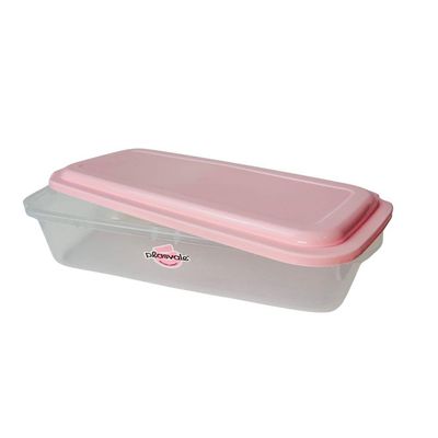 Pote Plástico Retangular 2,2 Litros Plasvale Rosa