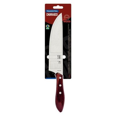 Faca Para Carne Tramontina Em Aço Inox E Cabo Polywood Vermelho 8