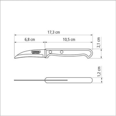 Faca Para Tornear Tramontina Ultracorte 3 Inox Preta