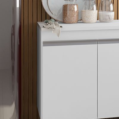 Balcão Cozinha com Tampo 120cm 3 Gavetas Leticia Branco A01 - D'Rossi