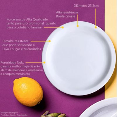 Kit 2 Pratos De Mesa Porcelana Iguaçu almoço jantar Germer