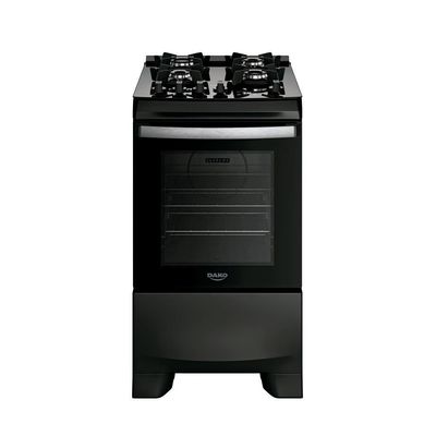 Fogão 4 Bocas Dako Supreme Black Digital Mesa Vidro Bivolt