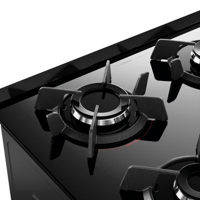 Fogão 4 Bocas Dako Supreme Black Digital Mesa Vidro Bivolt