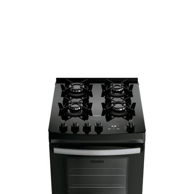 Fogão 4 Bocas Dako Supreme Black Digital Mesa Vidro Bivolt