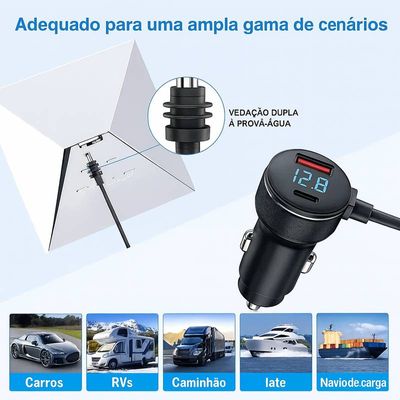 Cabo Carregador 2Mts Veicular Adaptador 3 Em 1 Starlink Mini