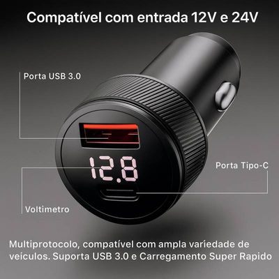 Cabo Carregador 2Mts Veicular Adaptador 3 Em 1 Starlink Mini