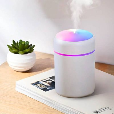 Umidificador Branco Aromatizador USB 300ml Ultrassônico Led