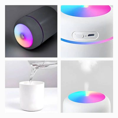 Umidificador Branco Aromatizador USB 300ml Ultrassônico Led