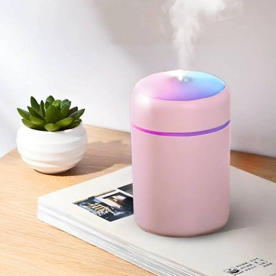 Umidificador Rosa Aromatizador USB 300ml Ultrassônico Led