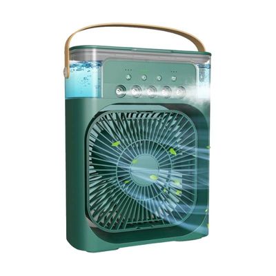 Ventilador Portátil Verde Led 07 Cores Mini Ar Climatizador