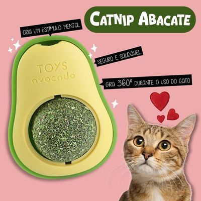 Catnip Abacate Brinquedo para Gatos 360° Atiça Curiosidade