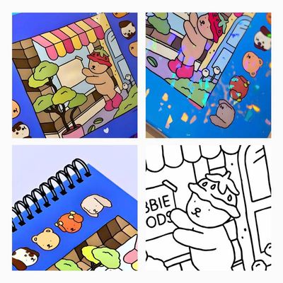 Livro de Colorir Azul Capa Dura Wide-0 com 48 Desenhos