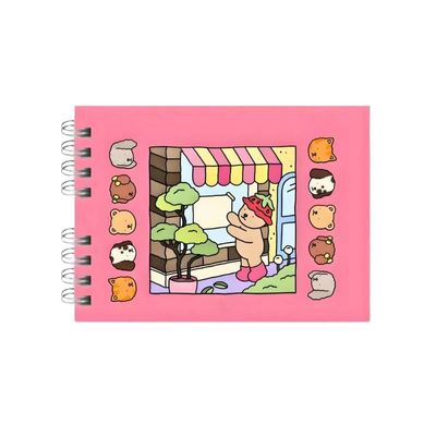 Livro de Colorir Rosa Capa Dura Wide-0 com 48 Desenhos