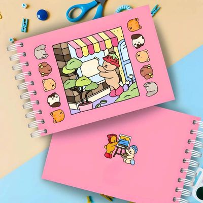 Livro de Colorir Rosa Capa Dura Wide-0 com 48 Desenhos