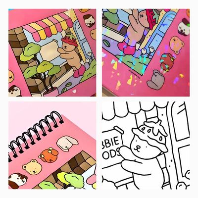 Livro de Colorir Rosa Capa Dura Wide-0 com 48 Desenhos