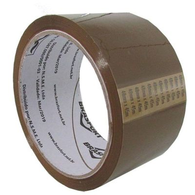 Fita Para Embalagem 48mm X 45 Metros Marrom Para Bancada - 7545 - Brasfort