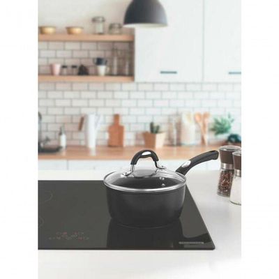 Panela Tramontina Mônaco Induction Em Alumínio Com Revestimento Antiaderente Starflon Premium Preto Com Tampa 18cm