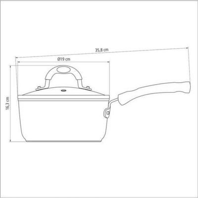 Panela Tramontina Mônaco Induction Em Alumínio Com Revestimento Antiaderente Starflon Premium Preto Com Tampa 18cm