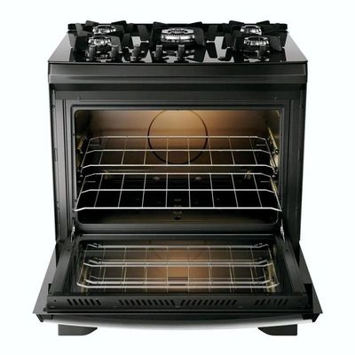 Fogão 5 Bocas Supreme Glass Com Acend Automático Dako Preto Bivolt