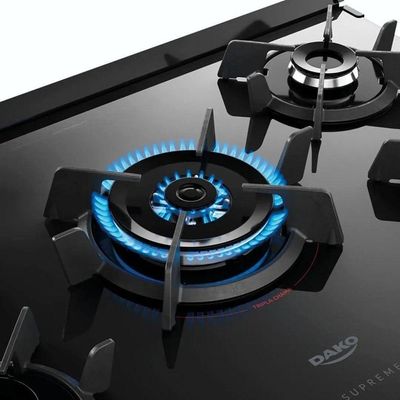Fogão 5 Bocas Supreme Glass Com Acend Automático Dako Preto Bivolt