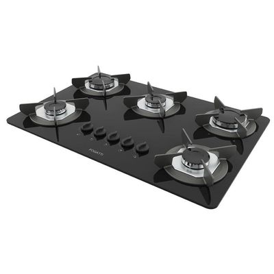 Cooktop Fogatti Safe Ferro Fundido 5 Bocas A Gas Preto Bivolt
