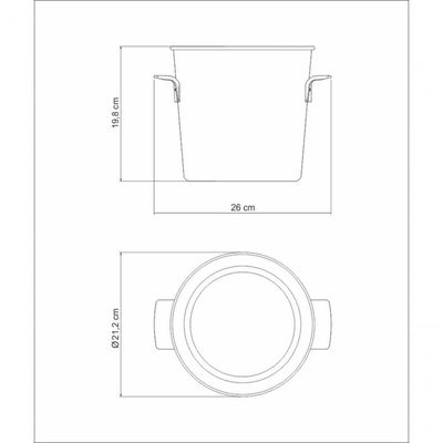 Balde Para Garrafas Tramontina Cosmos 20cm Em Aço Inox Fosco Com Borda Em Brilho