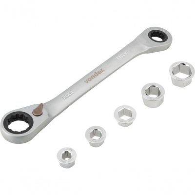 Chave Estrela 8-19mm Catraca Soquete Intercambiável Vonder