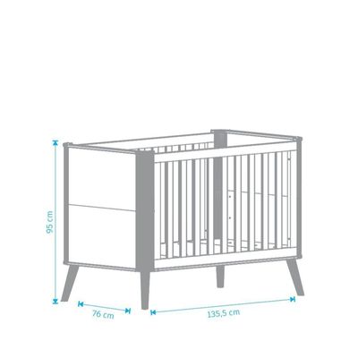 Berço Evolutivo Theo 4 Em 1 - Móveis Peroba Amendoa-off White