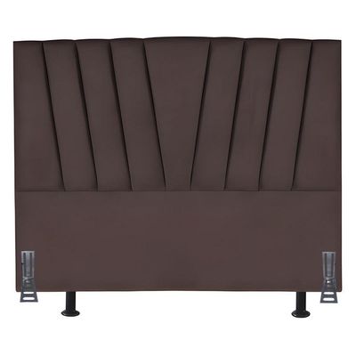 Cabeceira Cama Box Queen 160 Cm Vivian Em Corino Com Frame Marrom