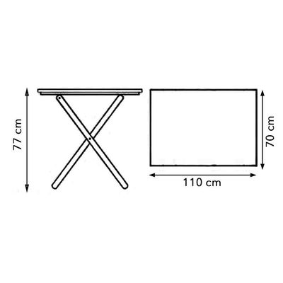 Mesa Dobrável 110x70 Madeira Personalizada Jack Preta - Tarimatã