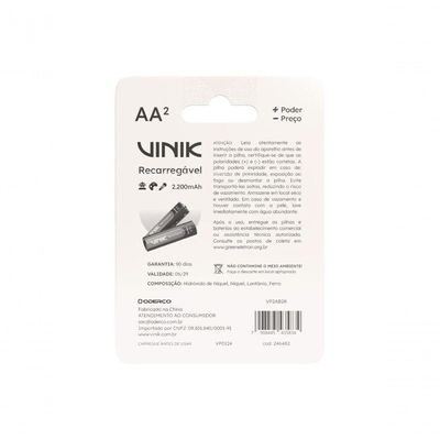 Pilha Recarregável Aa C-2 - 2200mah 1.2v - Vp2ab2r
