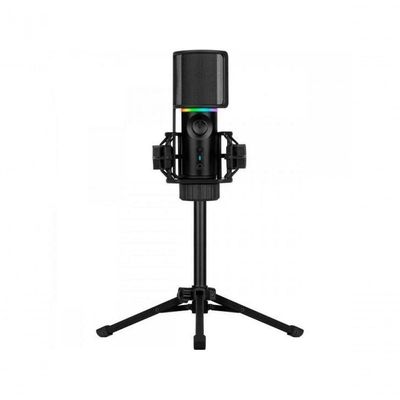 Microfone Gamer Streamplify Mic Tripod Com Tripé Preto Rgb