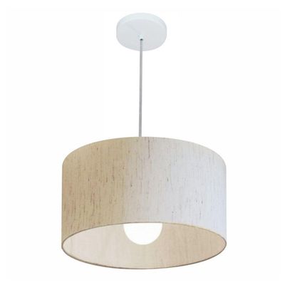 Lustre Pendente Cilíndrico Free Lux Para Mesa De Jantar, Sala, Quarto, Churrasqueira E Balcão. Palha Tam: 18x18cm