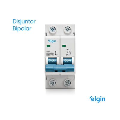 Mini Disjuntor Bipolar Curva C MCB 3KA 2 Polos 25A Bivolt