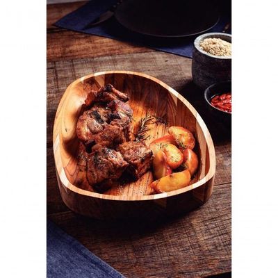 Gamela Para Churrasco Tramontina Em Madeira Teca 25x29cm