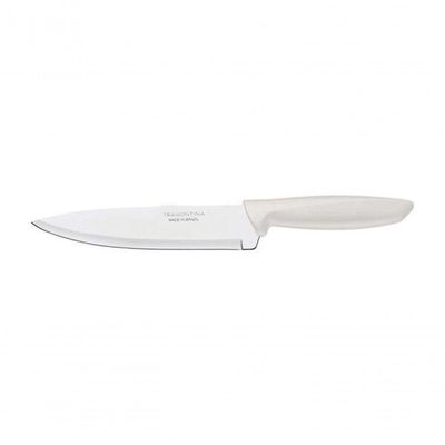 Faca Chef Tramontina Plenus 7" Aço Inox Cabo Off White