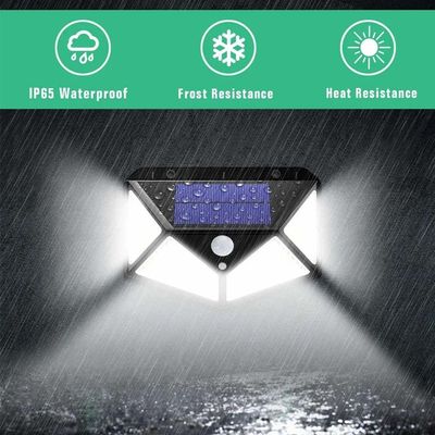 Luminaria Solar Parede 100 Led Sensor Presença 3 Funçoes