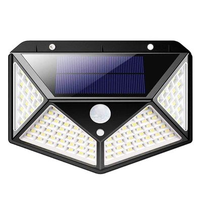 Luminaria Solar Parede 100 Led Sensor Presença 3 Funçoes