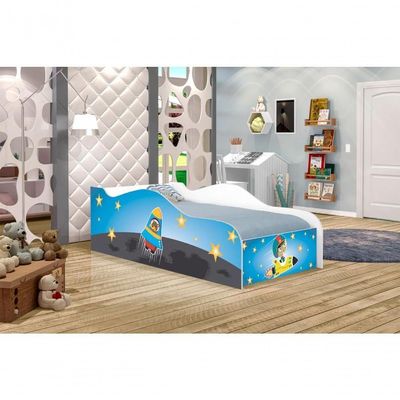 Mini Cama Fun Astronauta E Foguete Infantil Com Colchão