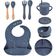 Kit Introdução Alimentar Bebe 8 Peças Silicone Iniciação Para Alimentos (cinza)