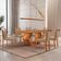 Mesa Ane 180 Tampo Laminado Barril Com 6 Cadeiras Munique Linho Palha Imbuia Natural