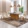 Mesa Para Sala De Jantar Aida 180cm Mdf E 6 Cadeiras Moderna Veludo Creme/off White/imbuia