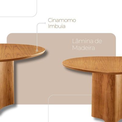 Mesa 135cm Laminado Com 4 Cadeiras Noronha Moderna Jade Imbuia Naturale