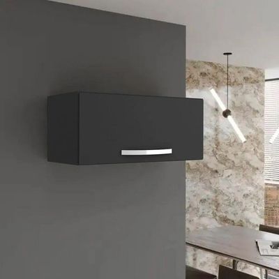 Armário Aéreo Para Geladeira 1 Porta 60cm Preto