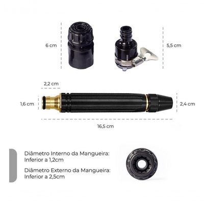 Kit 3 Em 1 Alta Pressão | Esguicho Regulável