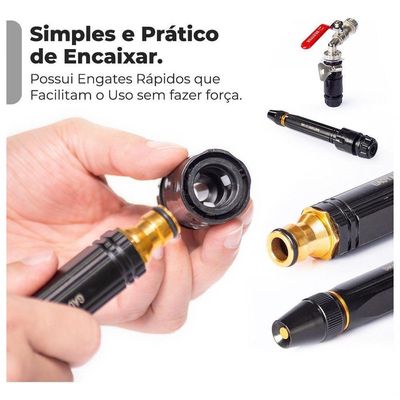 Kit 3 Em 1 Alta Pressão | Esguicho Regulável