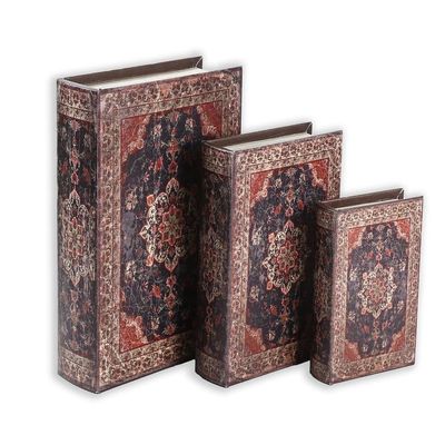Kit 3 Livro Camuflado Book Cofre Decorativo Fake Porta Joias Documentos Caixa Organizador Madeira